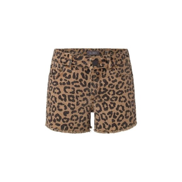 DL1961 Girls Lucy Catwalk Leopard Jean Shorts